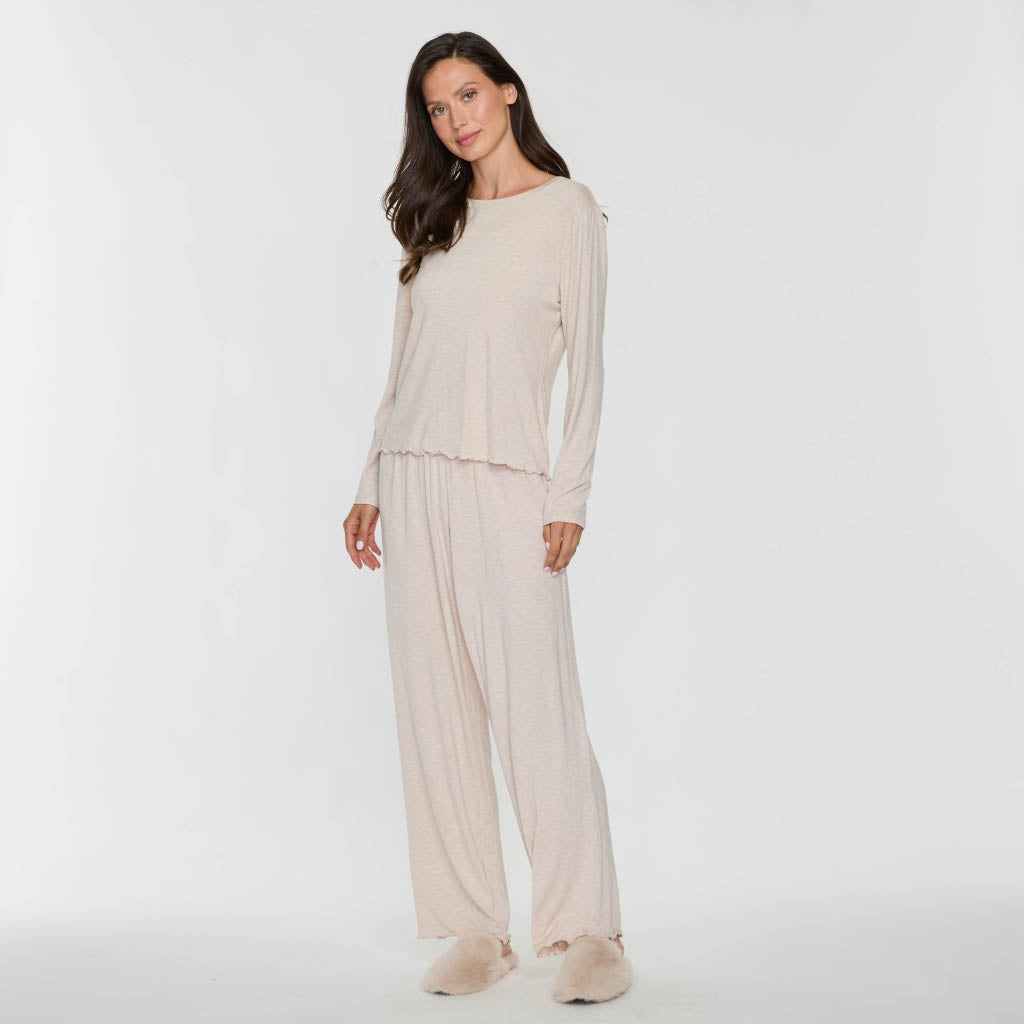 One Degree Ruffle Trim Pj Set London Grey Heather S