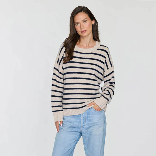 STRIPED DROP SHOULDER CREW  