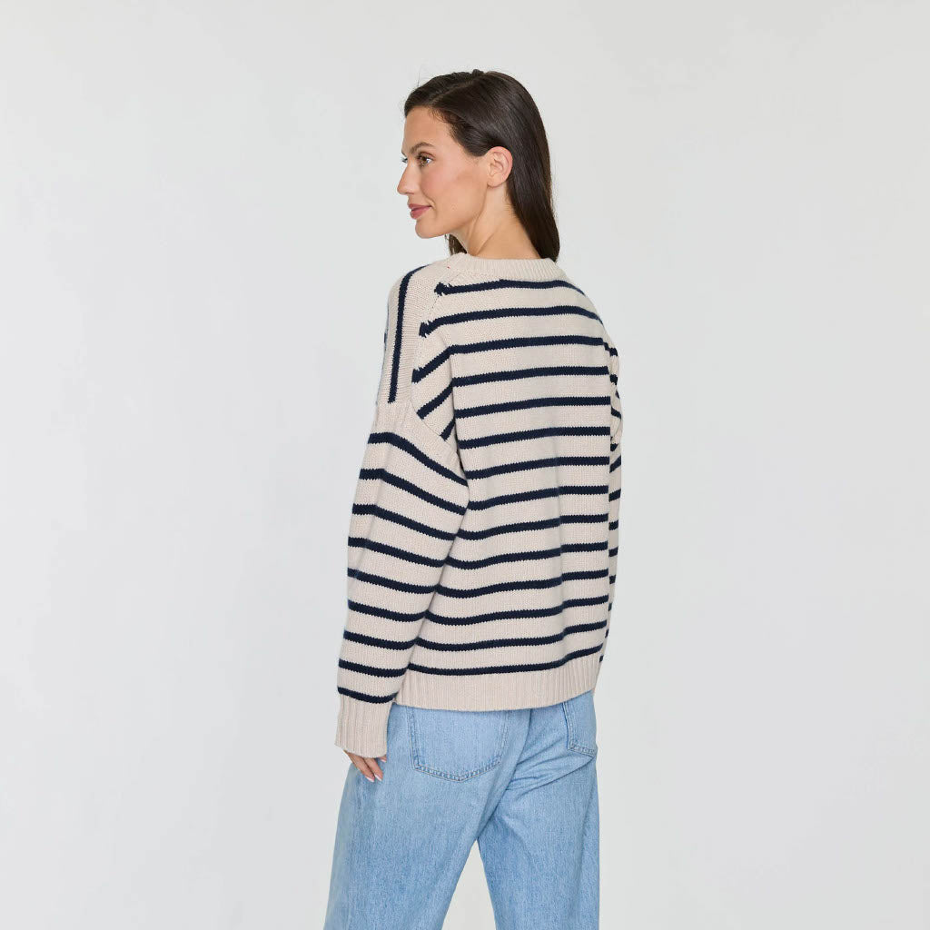 STRIPED DROP SHOULDER CREW