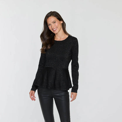 PEPLUM LUREX CASHMERE TOP