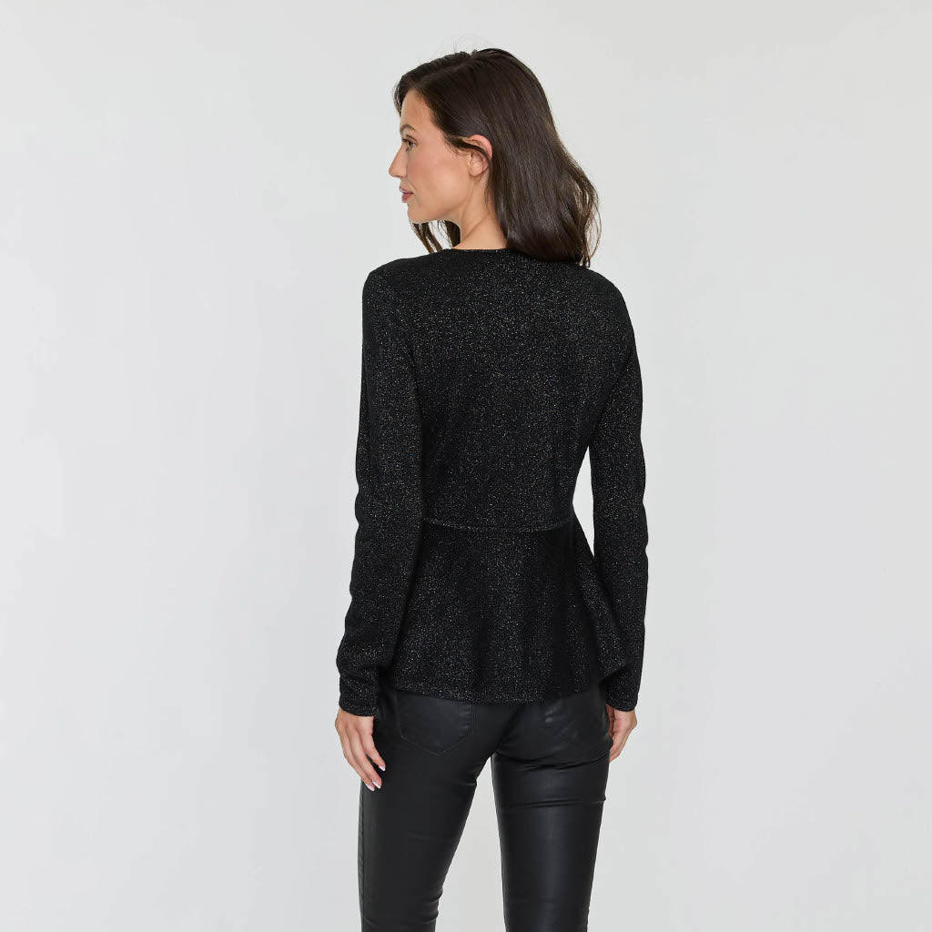 PEPLUM LUREX CASHMERE TOP