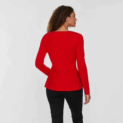 PEPLUM CASHMERE TOP