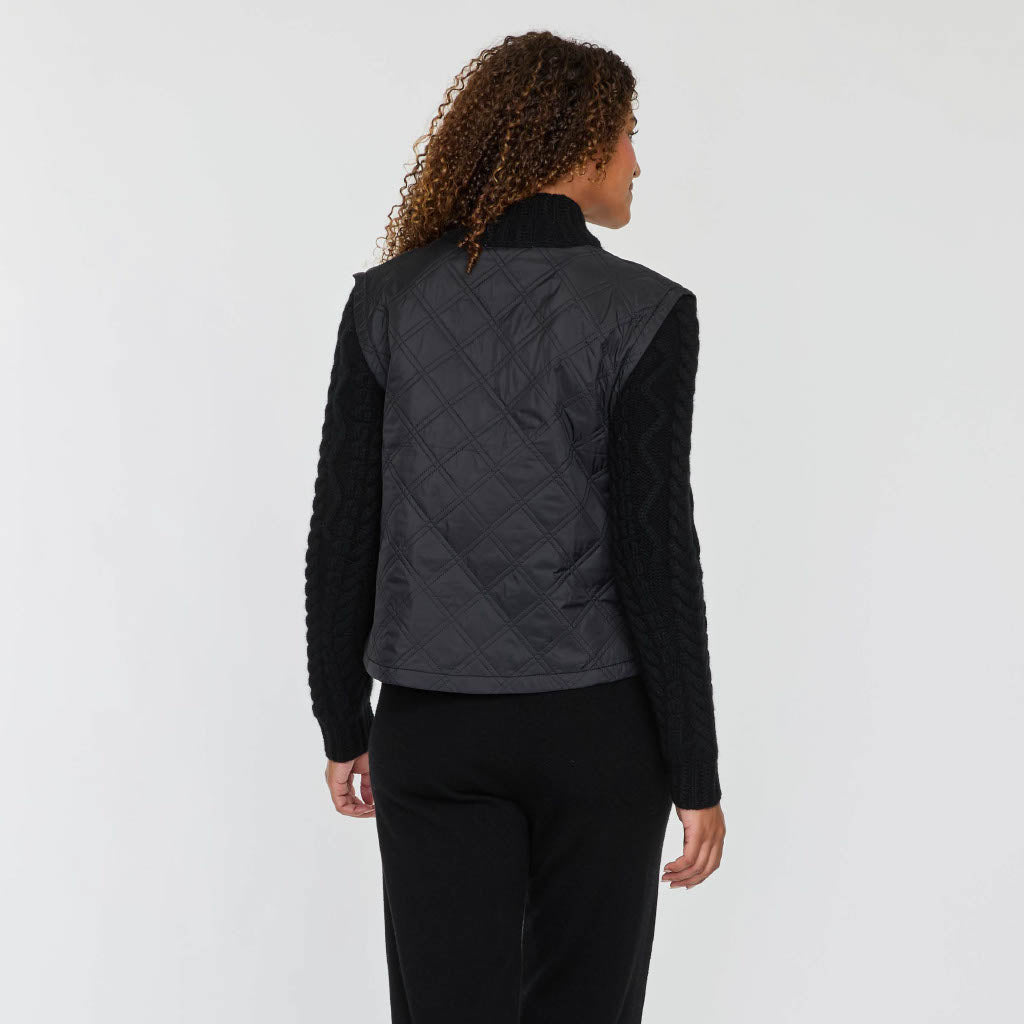 MIXED MEDIA ZIP JACKET