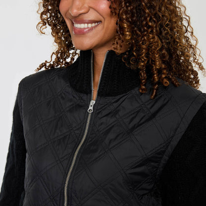MIXED MEDIA ZIP JACKET