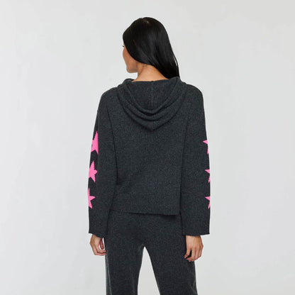 STAR SLEEVE SIDE SLIT HOODIE