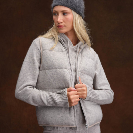 CASHMERE PUFFER VEST  