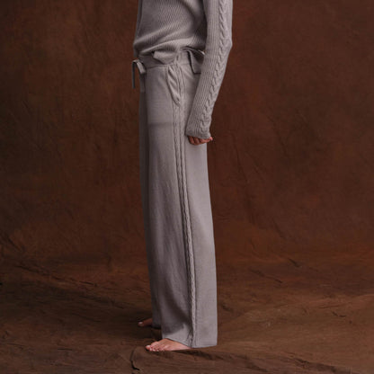 CABLE PANEL WIDE LEG PANT