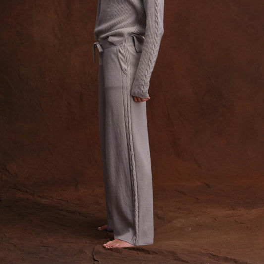 CABLE PANEL WIDE LEG PANT  