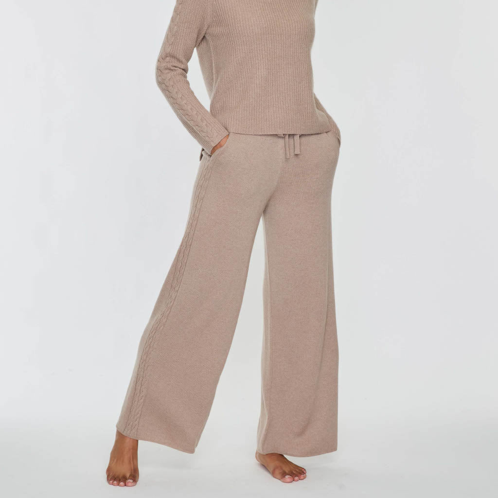 CABLE PANEL WIDE LEG PANT