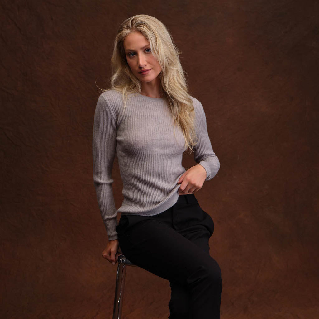 California Cashmere Ribbed Crew