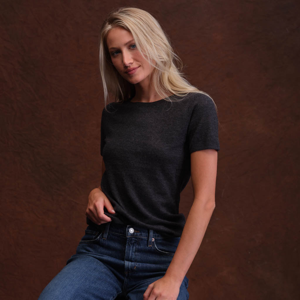 Calfornia Cashmere Short Sleeve Crew
