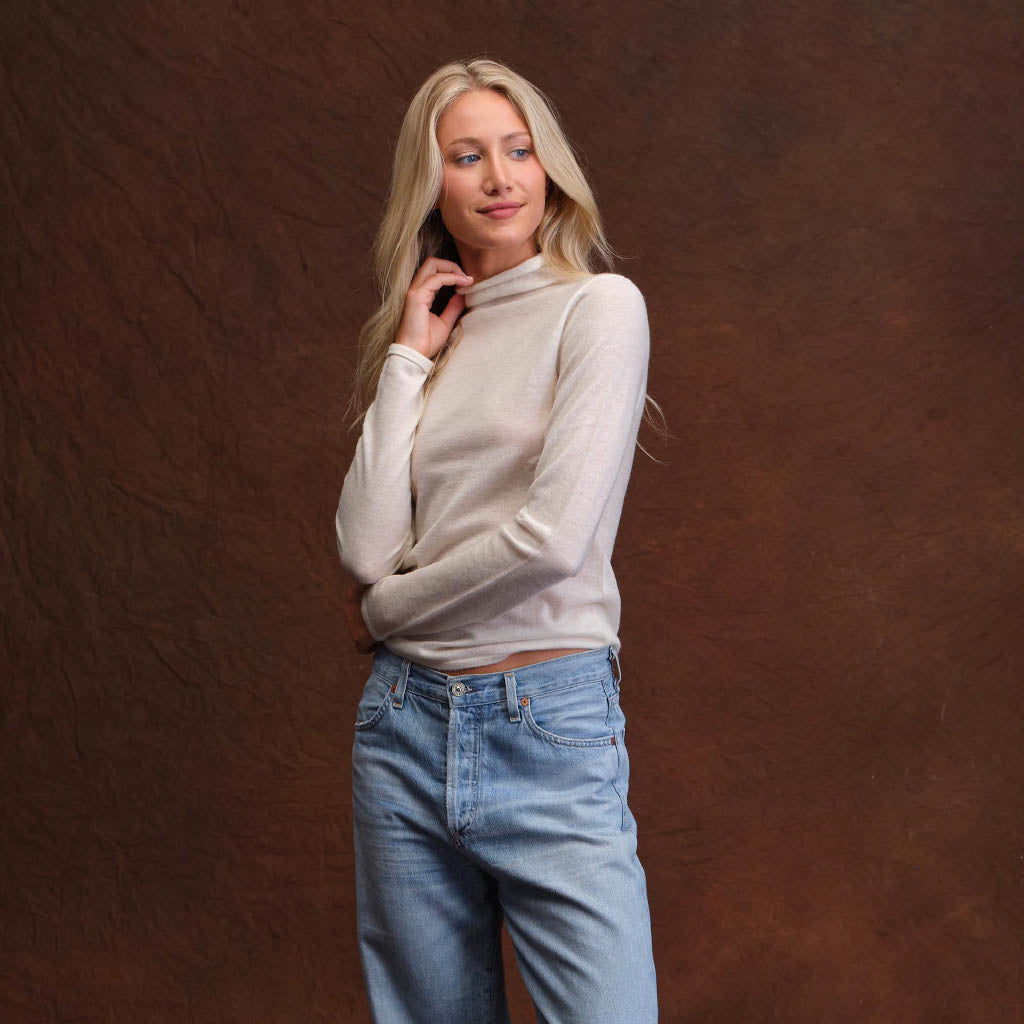 California Cashmere Rolled Edge Turtleneck