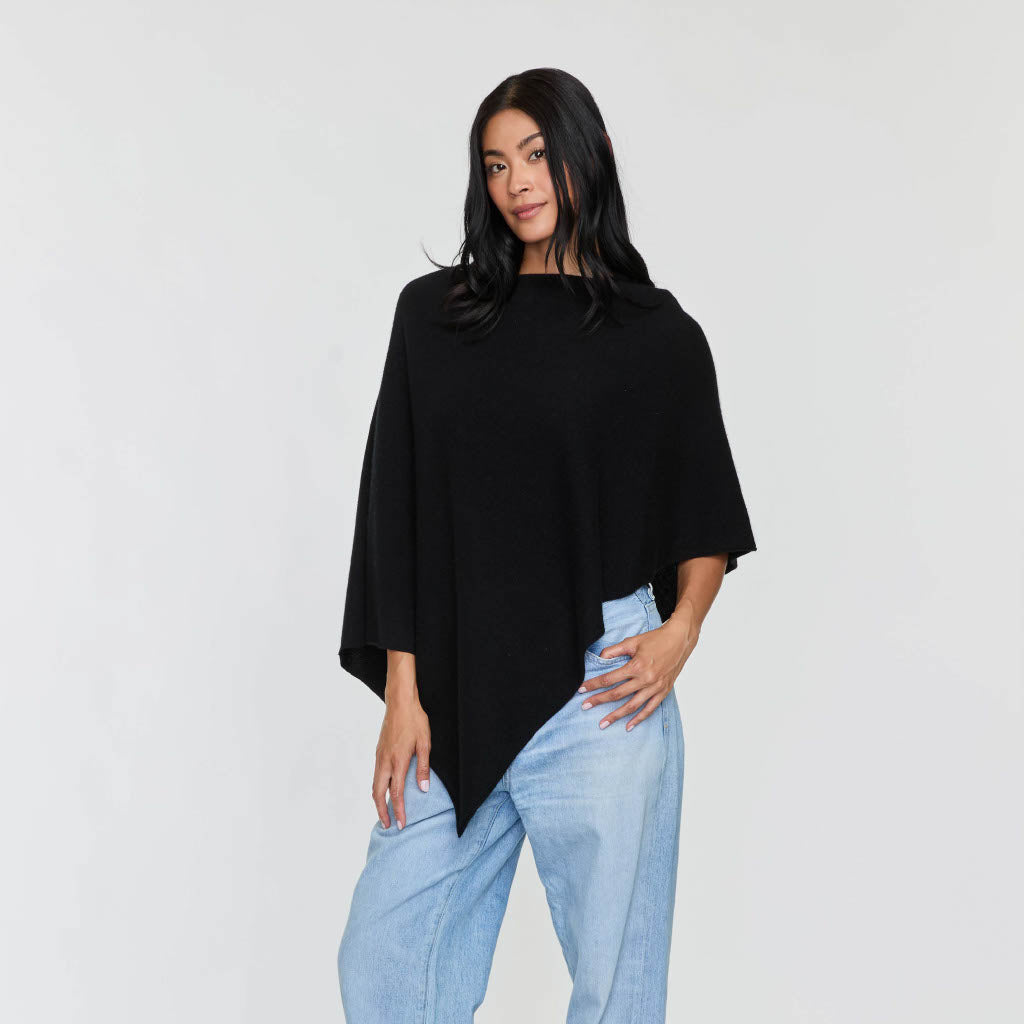 ROLLED EDGE ASYMMETRICAL PONCHO
