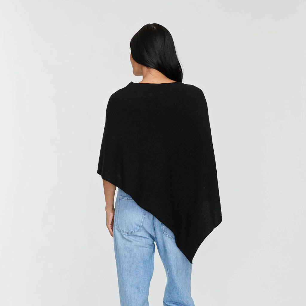 ROLLED EDGE ASYMMETRICAL PONCHO