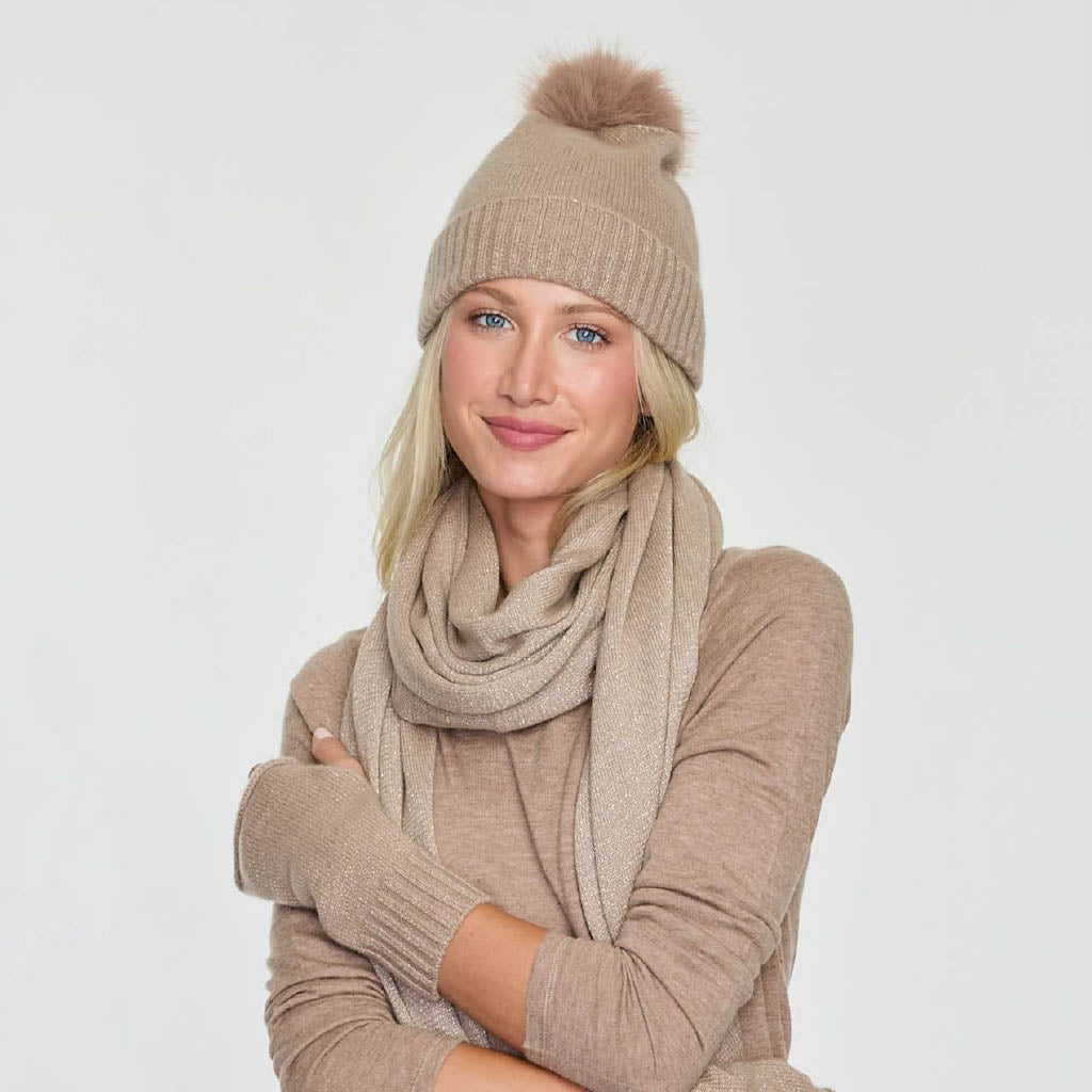 LUREX POM POM HAT