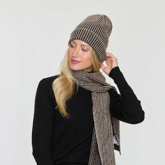 TWO TONE RIBBED HAT  