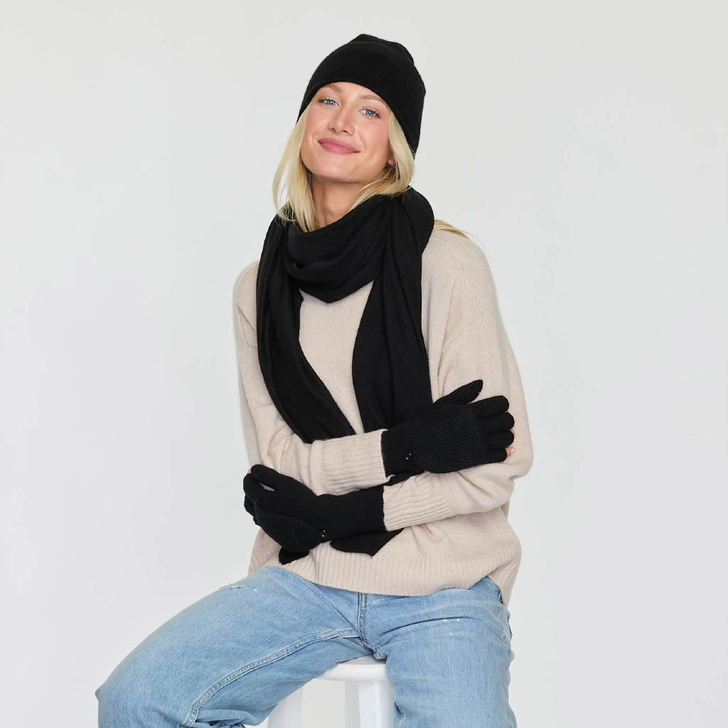 RIBBED CONVERTIBLE MITTEN