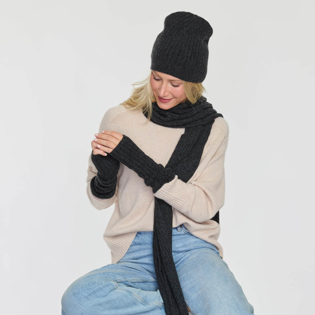 RIB LONG FINGERLESS GLOVE