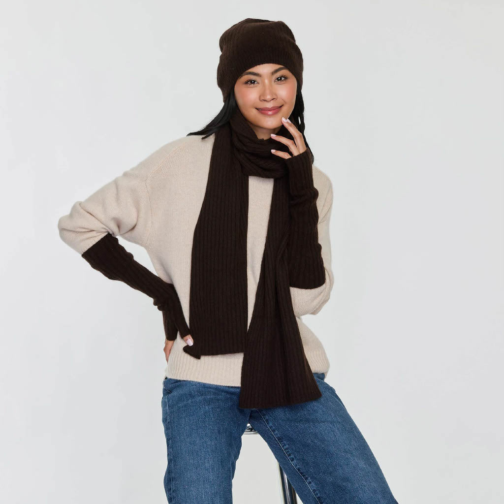 RIB LONG FINGERLESS GLOVE