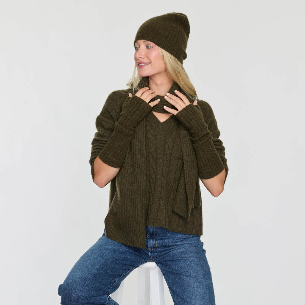 RIB LONG FINGERLESS GLOVE