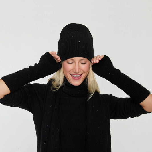 LUREX LONG RIB FINGERLESS GLOVE  