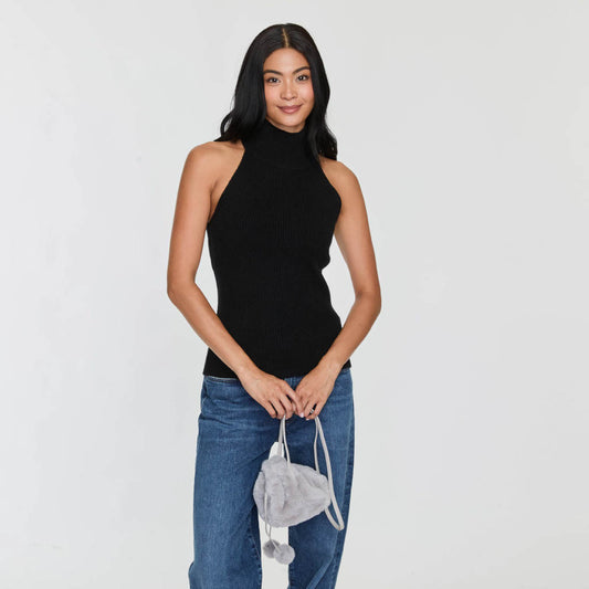 FAUX FUR MICRO BUCKET BAG  