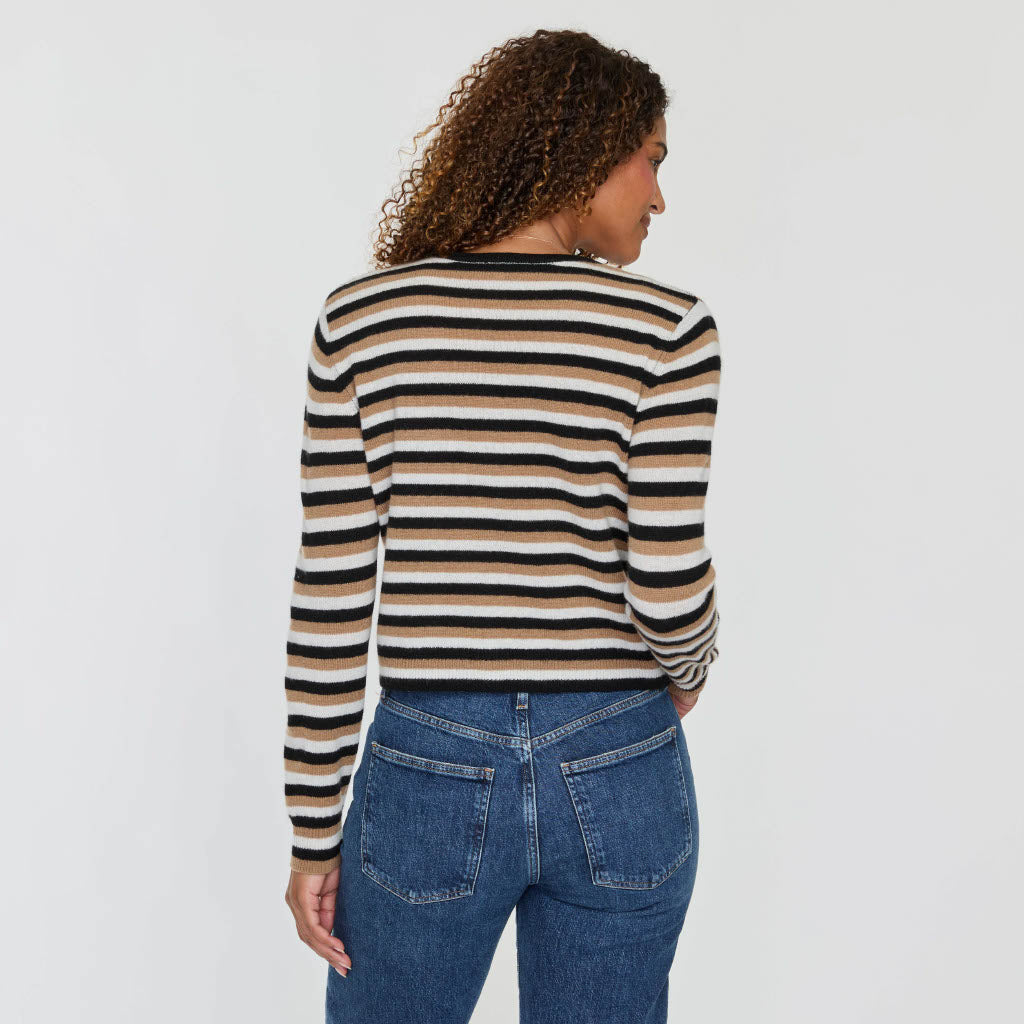 STRIPE PEARL CARDIGAN