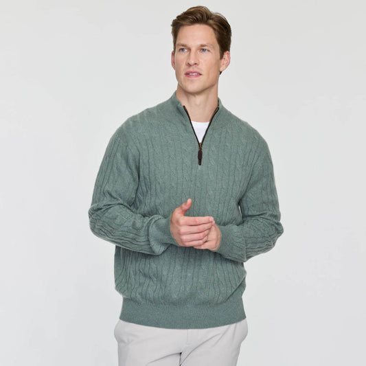 MEN'S CLASSIC CABLE QUARTER ZIP  