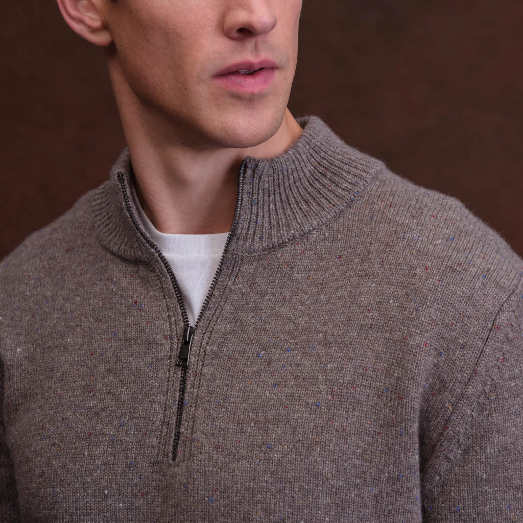 MEN'S LUXE CASHMERE QUARTER ZIP – The Cashmere Sale