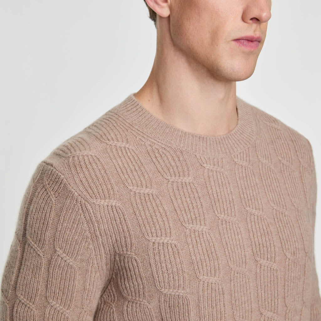 MEN'S NOVELTY CABLE CREW