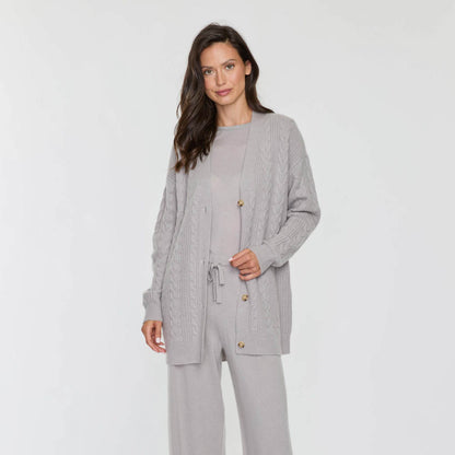 SHAKER CABLE BOYFRIEND CARDIGAN
