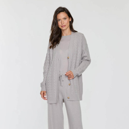 SHAKER CABLE BOYFRIEND CARDIGAN  