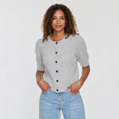 SHORT SLEEVE SHAKER CARDIGAN