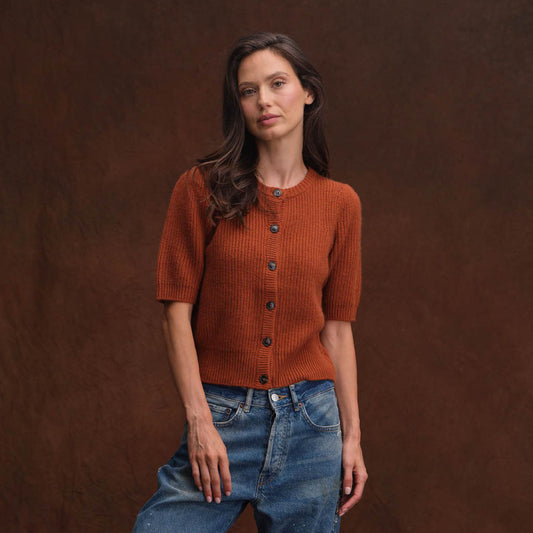 SHORT SLEEVE SHAKER CARDIGAN  