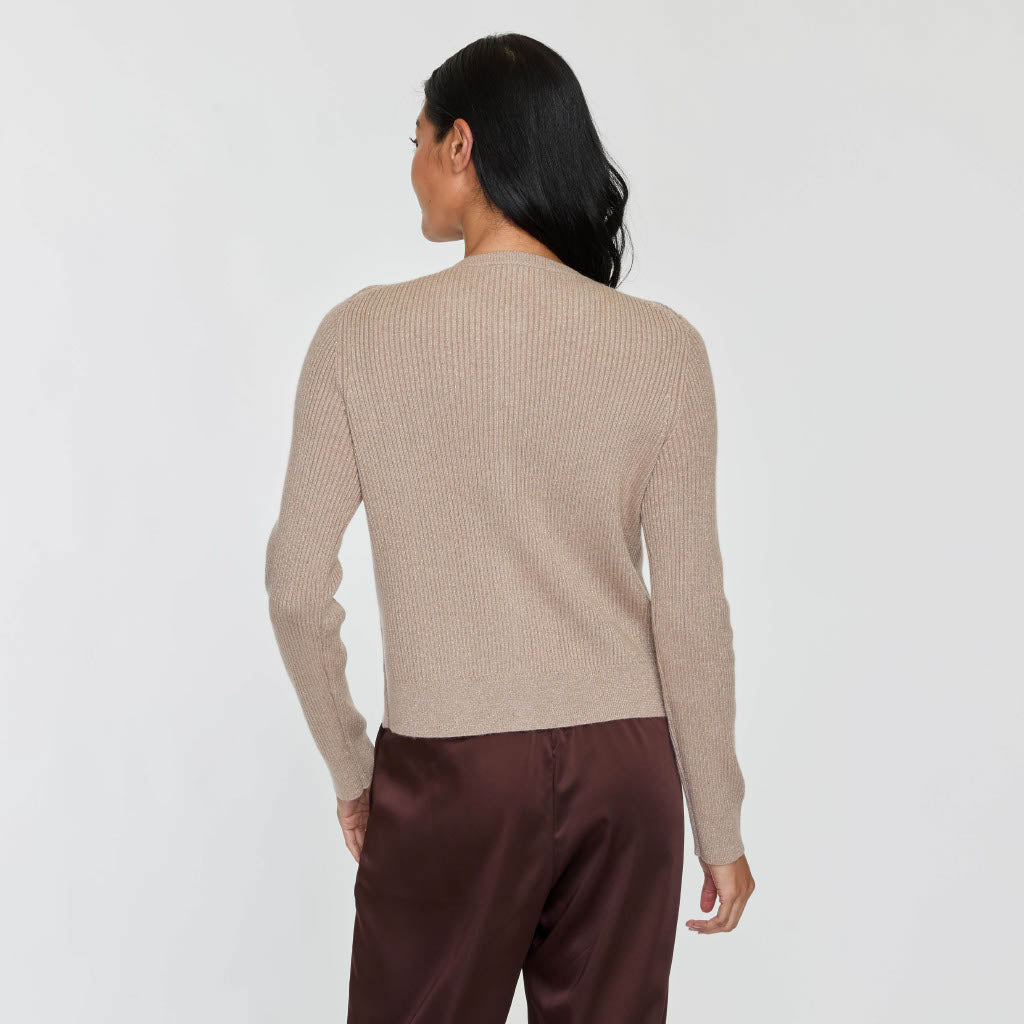 LUREX MINI RIB CARDIGAN