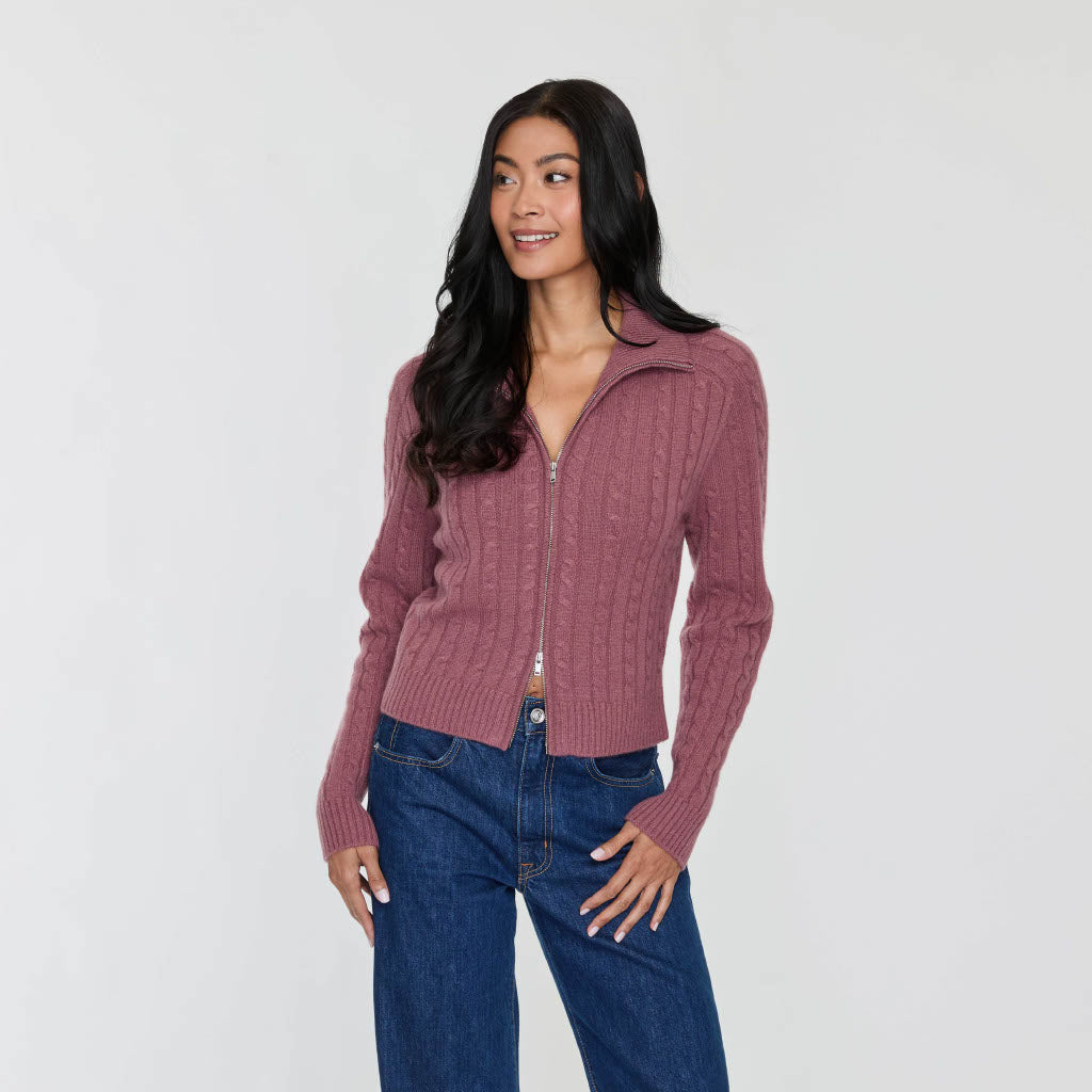 CABLE ZIP CARDIGAN
