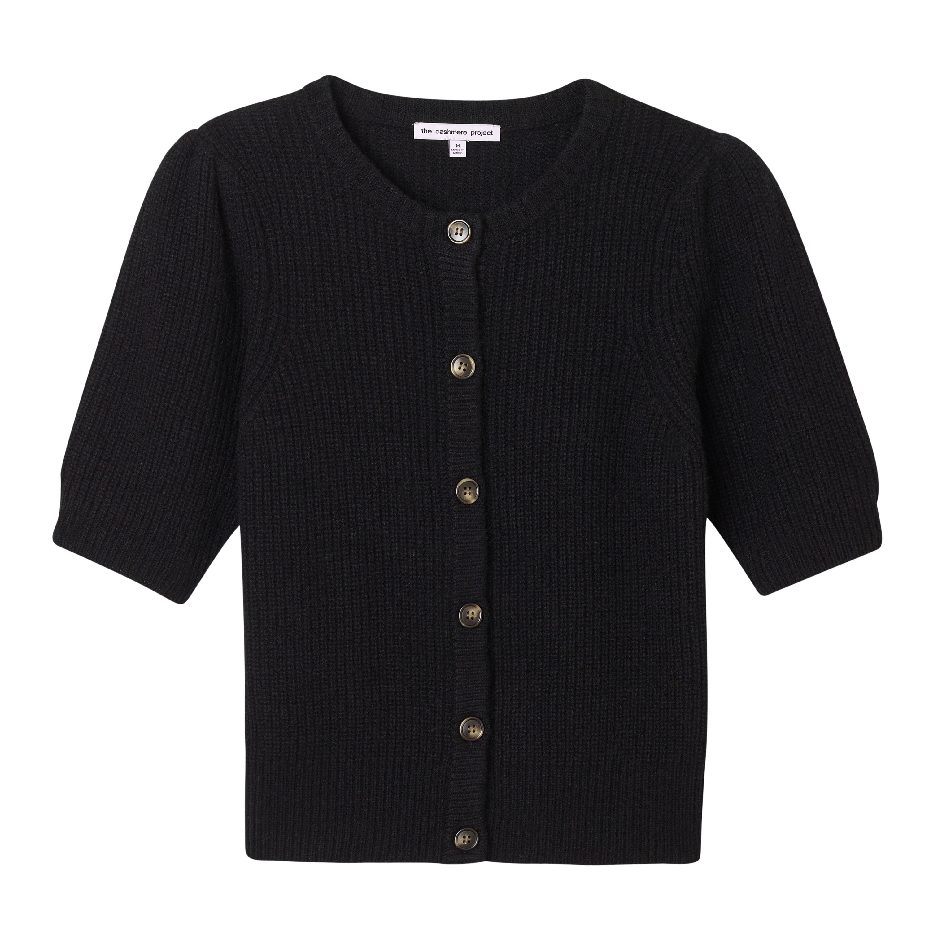 SHORT SLEEVE SHAKER KNIT CASHMERE CARDIGAN – The Cashmere Sale