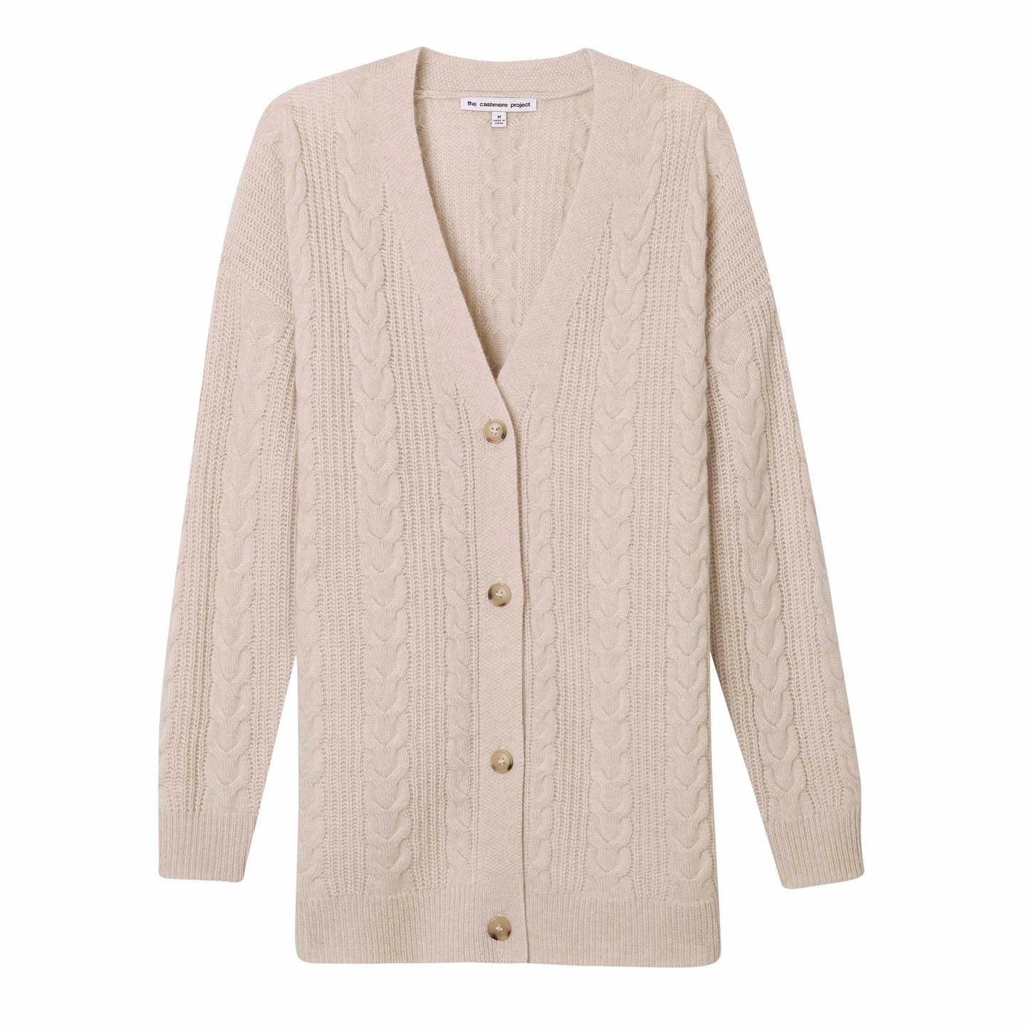 SHAKER CABLE BOYFRIEND CARDIGAN
