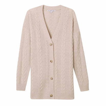 SHAKER CABLE BOYFRIEND CARDIGAN