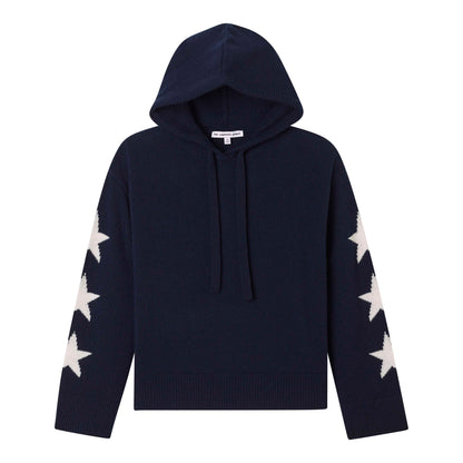STAR SLEEVE SIDE SLIT HOODIE