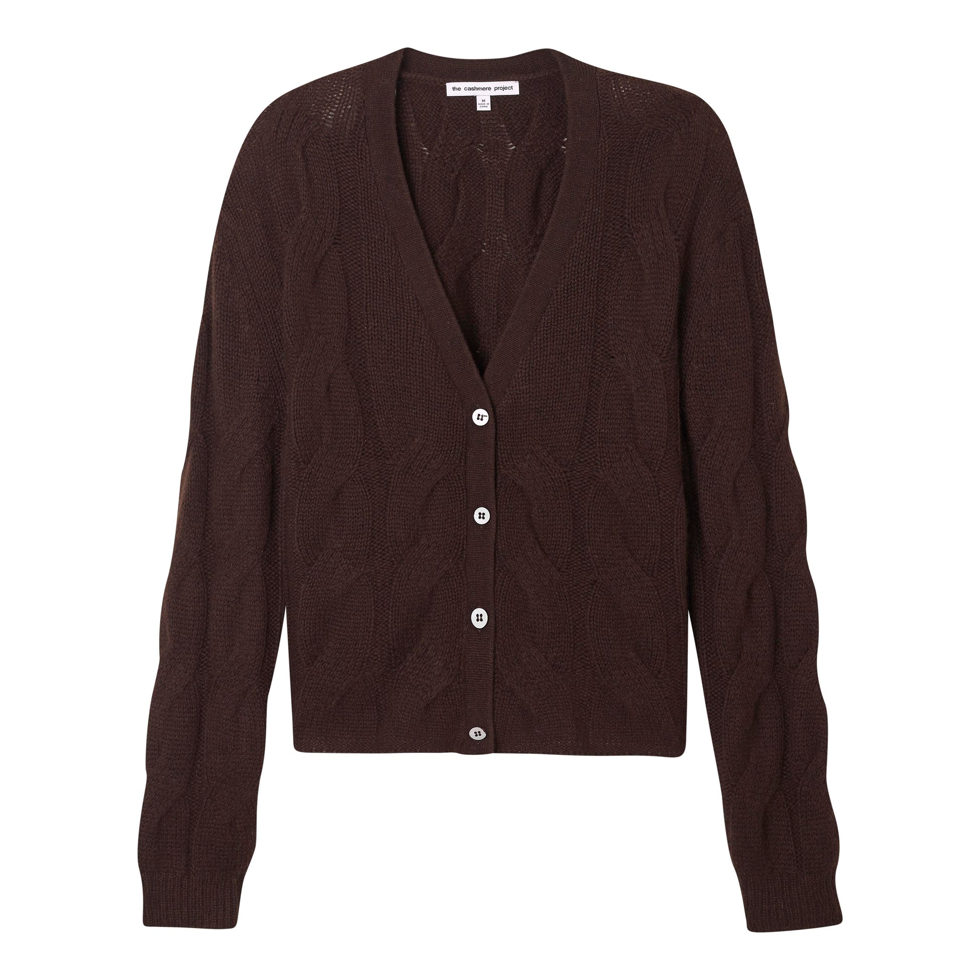CABLE V NECK CARDIGAN