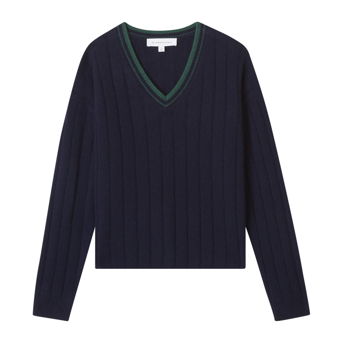 VARSITY RIBBED V NECK