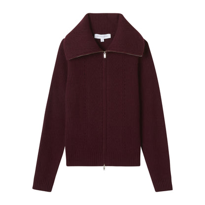 POINTELLE ZIP CARDIGAN