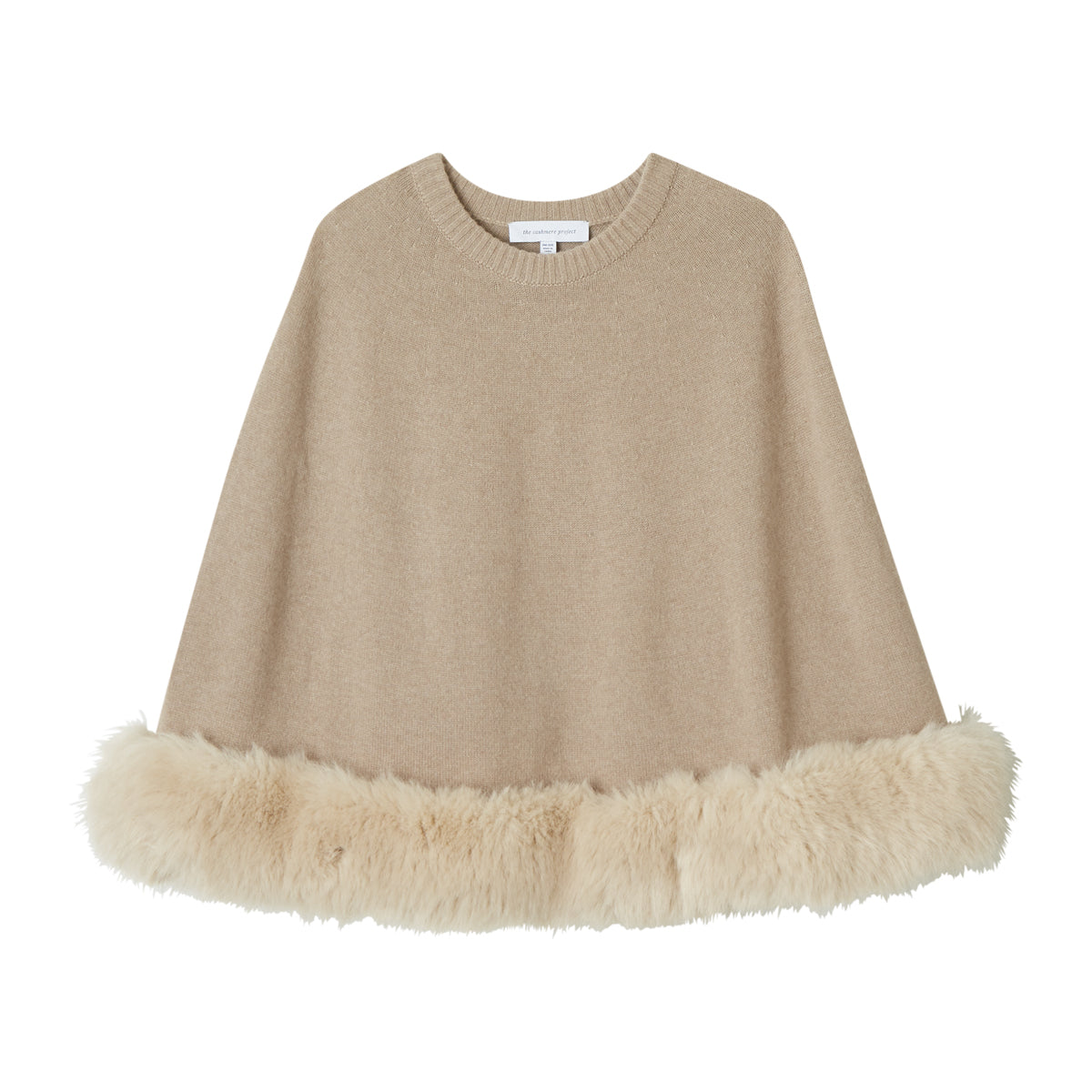 FAUX FUR TRIM PONCHO