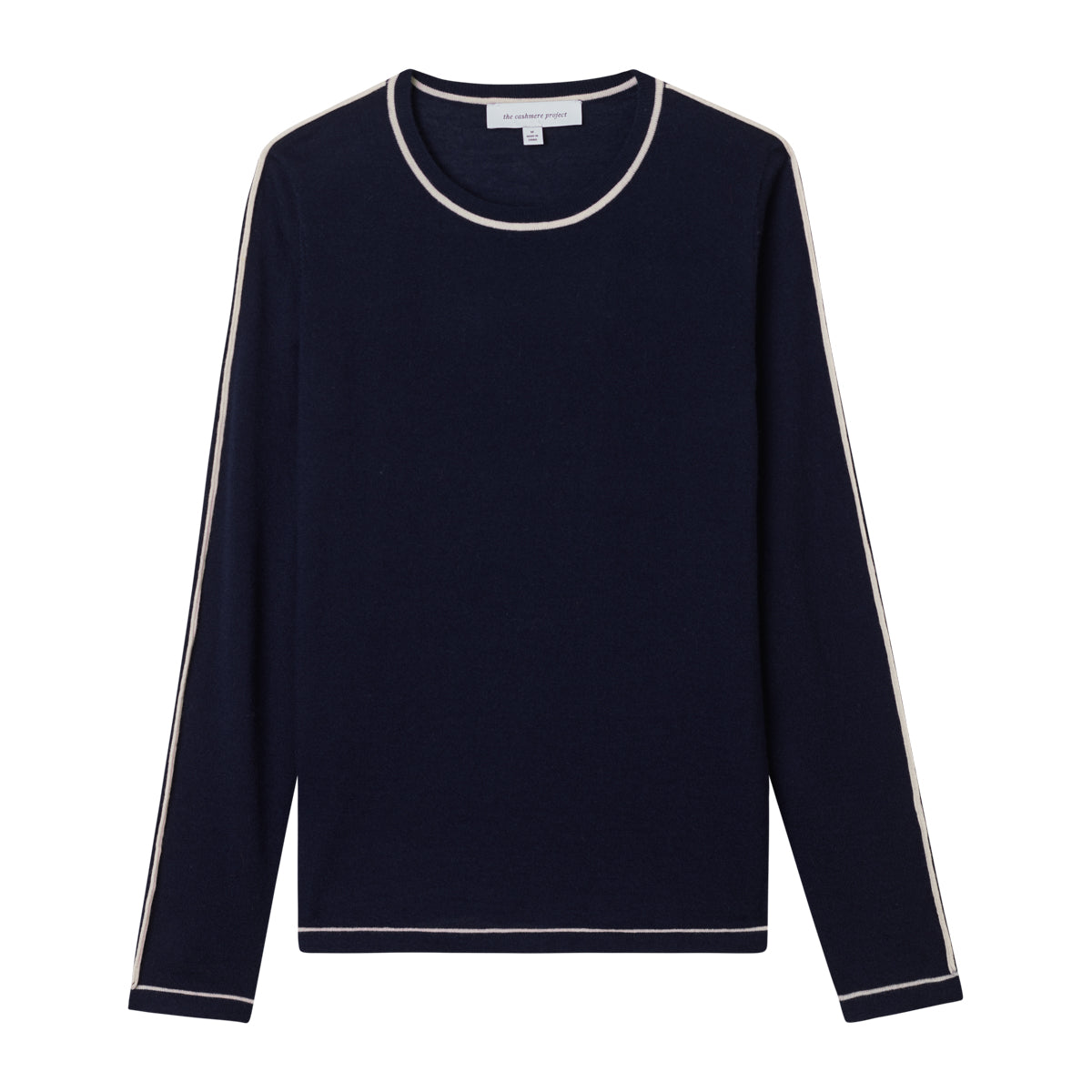 CALIFORNIA CASHMERE JERSEY TIPPED CREW