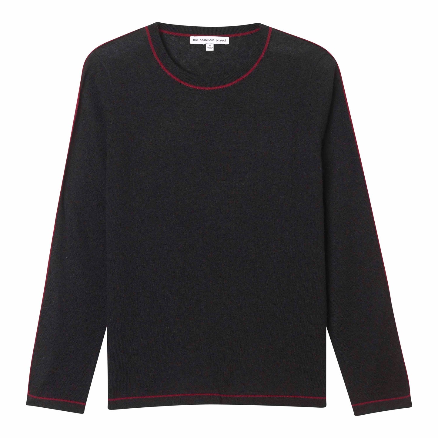 California Cashmere Jersey Tipped Crew