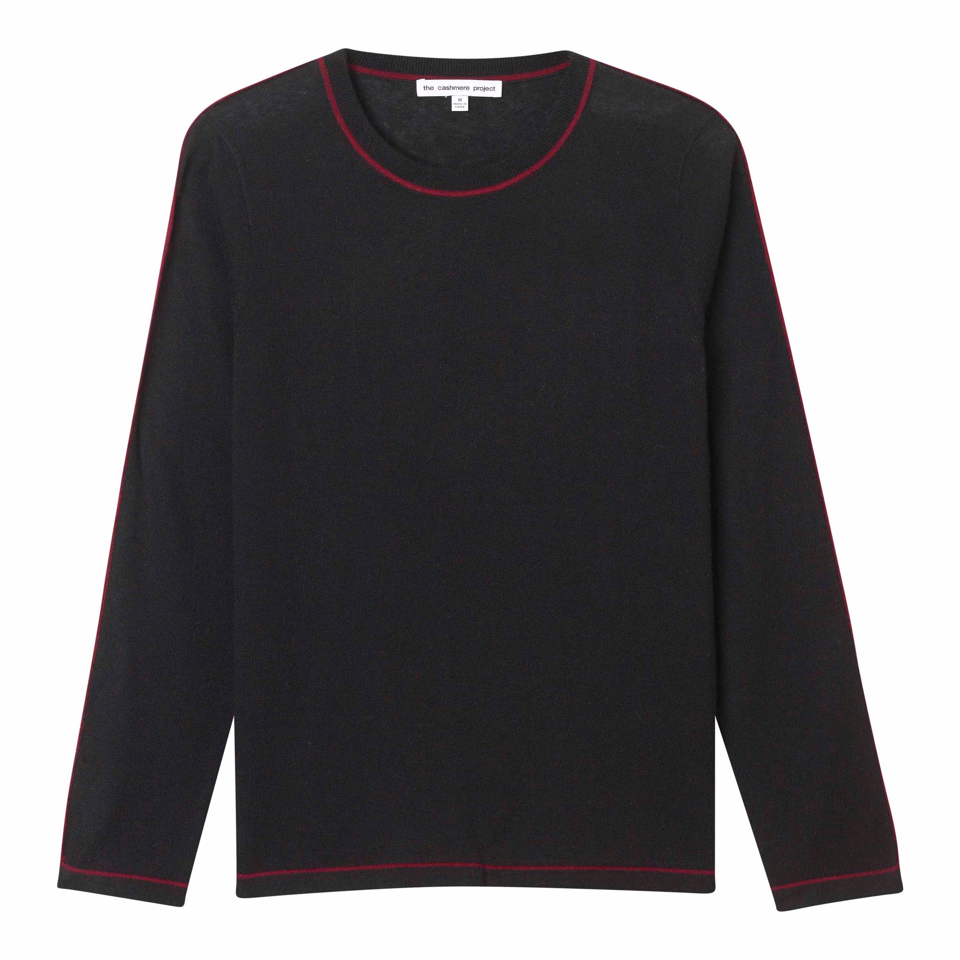 California Cashmere Jersey Tipped Crew