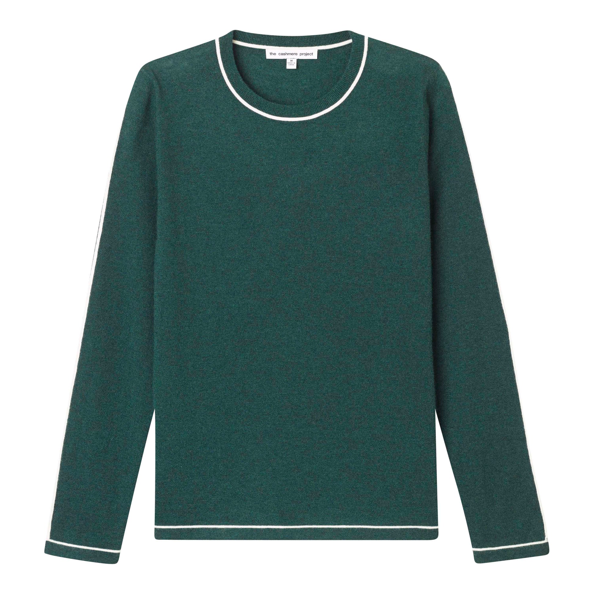 California Cashmere Jersey Tipped Crew