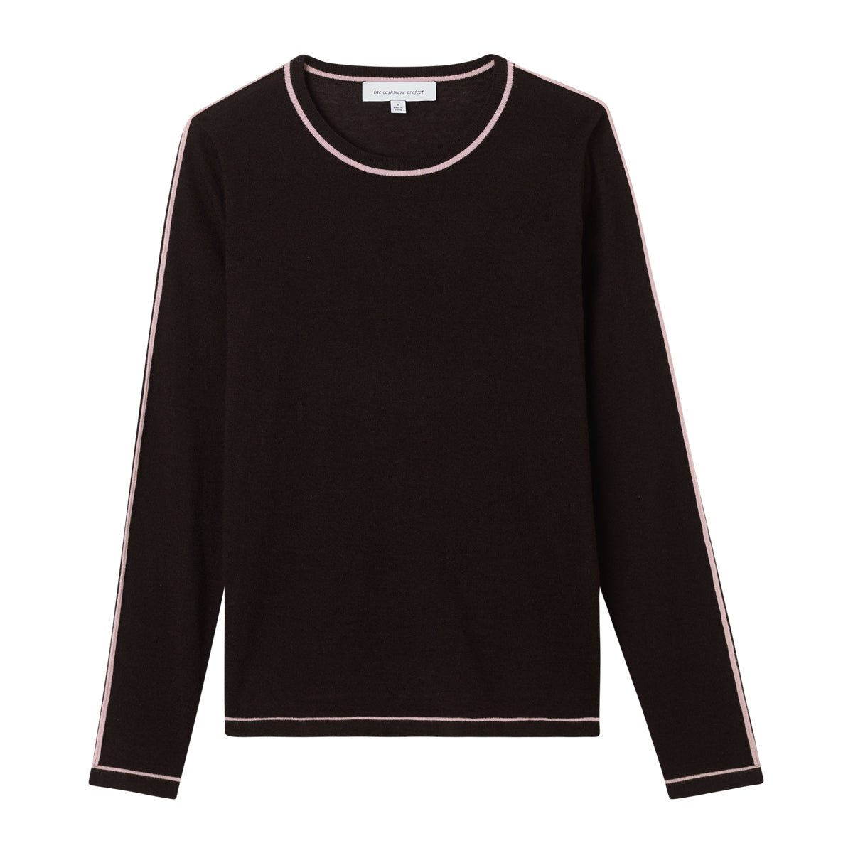 CALIFORNIA CASHMERE JERSEY TIPPED CREW