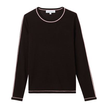 CALIFORNIA CASHMERE JERSEY TIPPED CREW